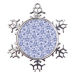 Pastel Botanic Harmony Collage Metal Large Snowflake Ornament Front
