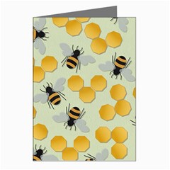 Bees Pattern Honey Bee Bug Honeycomb Honey Beehive Greeting Cards (pkg Of 8)