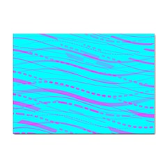 Wave Stripe Pattern Design Aqua Sticker A4 (10 Pack) by Ndabl3x