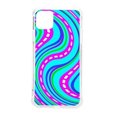 Swirls Pattern Design Bright Aqua Iphone 11 Pro Max 6 5 Inch Tpu Uv Print Case by Ndabl3x