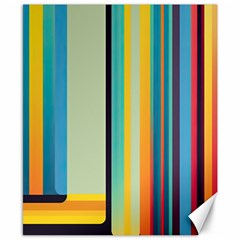 Colorful Rainbow Striped Pattern Stripes Background Canvas 8  X 10  by Ket1n9