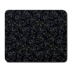 Midnight Blossom Elegance Black Backgrond Large Mousepad by dflcprintsclothing