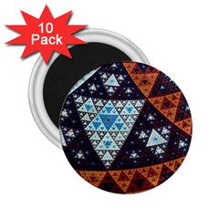 Fractal Triangle Geometric Abstract Pattern 2 25  Magnets (10 Pack) 