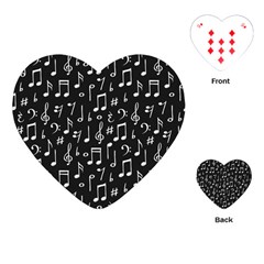 Chalk Music Notes Signs Seamless Pattern Playing Cards Single Design (heart)