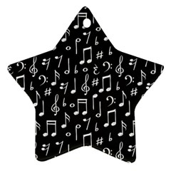 Chalk Music Notes Signs Seamless Pattern Star Ornament (two Sides) by Ravend