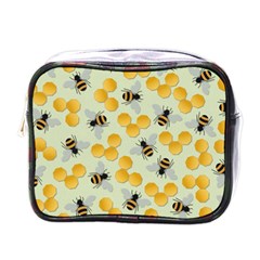 Bees Pattern Honey Bee Bug Honeycomb Honey Beehive Mini Toiletries Bag (one Side) by Bedest