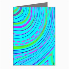 Pattern Swirl Pink Green Aqua Greeting Card by Ndabl3x