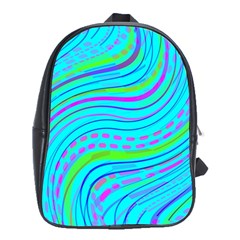 Pattern Swirl Pink Green Aqua School Bag (xl)