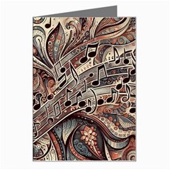 Paisley Print Musical Notes5 Greeting Card by RiverRootz