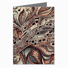 Paisley Print Musical Notes5 Greeting Card