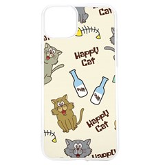 Happy Cats Pattern Background Iphone 15 Tpu Uv Print Case by Grandong