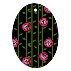 Abstract Rose Garden Oval Ornament (two Sides)