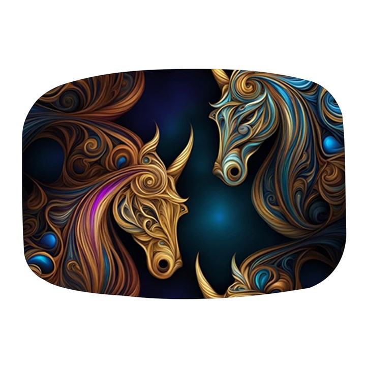 pattern with horses Mini Square Pill Box