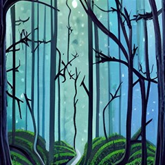 Nature Outdoors Night Trees Scene Forest Woods Light Moonlight Wilderness Stars Play Mat (rectangle)