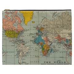 Vintage World Map Cosmetic Bag (xxxl)