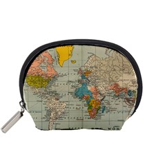 Vintage World Map Accessory Pouch (small)