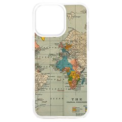 Vintage World Map Iphone 15 Plus Tpu Uv Print Case