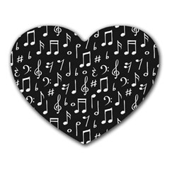 Chalk Music Notes Signs Seamless Pattern Heart Mousepad