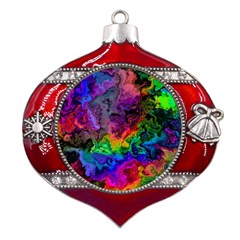 Pride Marble Metal Snowflake And Bell Red Ornament