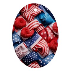 Us Presidential Election Colorful Vibrant Pattern Design  Oval Ornament (two Sides) by dflcprintsclothing