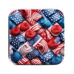 Us Presidential Election Colorful Vibrant Pattern Design  Square Metal Box (black) by dflcprintsclothing