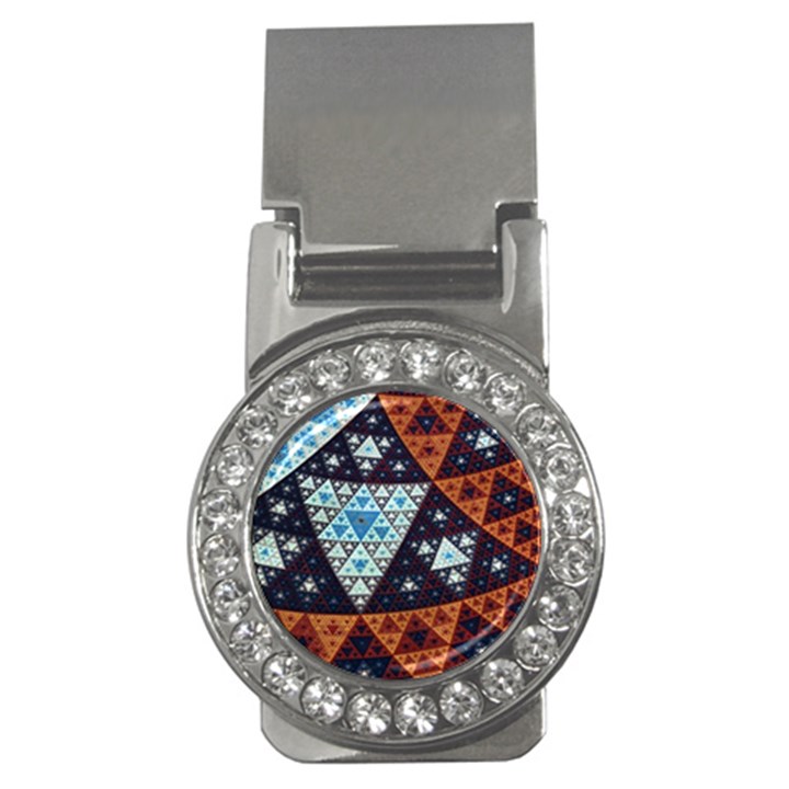 Fractal Triangle Geometric Abstract Pattern Money Clips (CZ) 