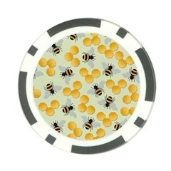 Bees Pattern Honey Bee Bug Honeycomb Honey Beehive Poker Chip Card Guard