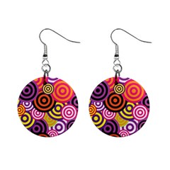 Abstract Circles Background Retro Mini Button Earrings