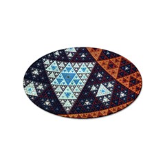 Fractal Triangle Geometric Abstract Pattern Sticker Oval (100 Pack)