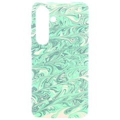 Marbled Green Samsung Galaxy S24 6 2 Inch Black Tpu Uv Case by ForrestFireDesigns