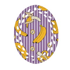 Pattern Bananas Fruit Tropical Seamless Texture Graphics Oval Filigree Ornament (two Sides)