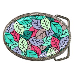 Pattern Leaves Background Nature Belt Buckles