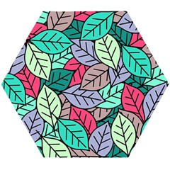 Pattern Leaves Background Nature Wooden Puzzle Hexagon