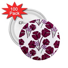 Flowers Pattern Background Nature 2 25  Buttons (100 Pack) 