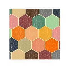 Abstract Hex Hexagon Grid Pattern Honeycomb Square Satin Scarf (30  X 30 )