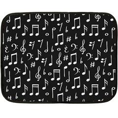 Chalk Music Notes Signs Seamless Pattern Two Sides Fleece Blanket (mini)