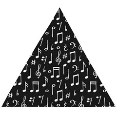 Chalk Music Notes Signs Seamless Pattern Wooden Puzzle Triangle