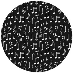 Chalk Music Notes Signs Seamless Pattern Wooden Puzzle Round