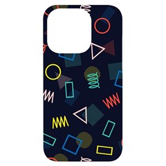 Memphis Seamless Patterns Abstract Jumble Textures Iphone 14 Pro Black Uv Print Case