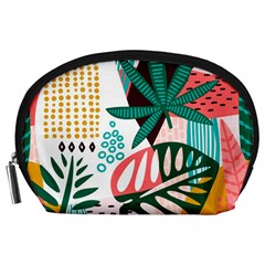 Abstract Seamless Pattern With Tropical Leaves Accessory Pouch (large)