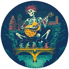 Grateful Dead Singing Skeleton Wooden Puzzle Round