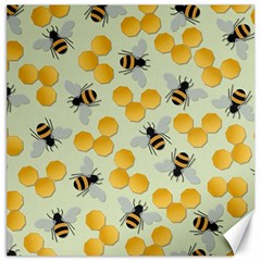 Bees Pattern Honey Bee Bug Honeycomb Honey Beehive Canvas 20  X 20 