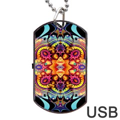 Gelb Floral Dog Tag Usb Flash (two Sides) by 2607694c