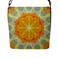 Sunshine Sunny Sun Abstract Yellow Flap Closure Messenger Bag (l)