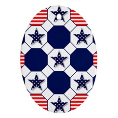 Patriotic Symbolic Red White Blue Ornament (oval)