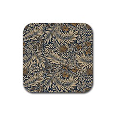 Brown Vintage Background Vintage Floral Pattern Rubber Coaster (square) by Ndabl3x