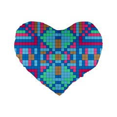 Checkerboard Square Abstract Standard 16  Premium Flano Heart Shape Cushions