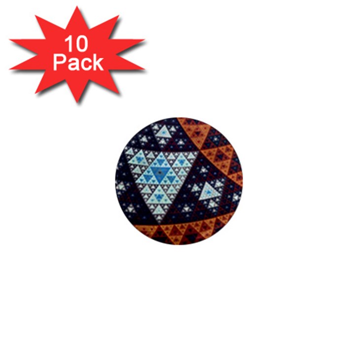 Fractal Triangle Geometric Abstract Pattern 1  Mini Magnet (10 pack) 