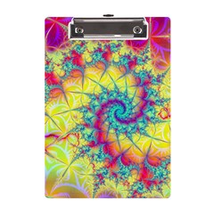 Fractal Spiral Abstract Background Vortex Yellow A5 Acrylic Clipboard by Ket1n9
