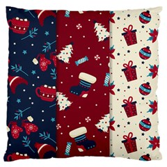Flat Design Christmas Pattern Collection Art Standard Premium Plush Fleece Cushion Case (one Side)